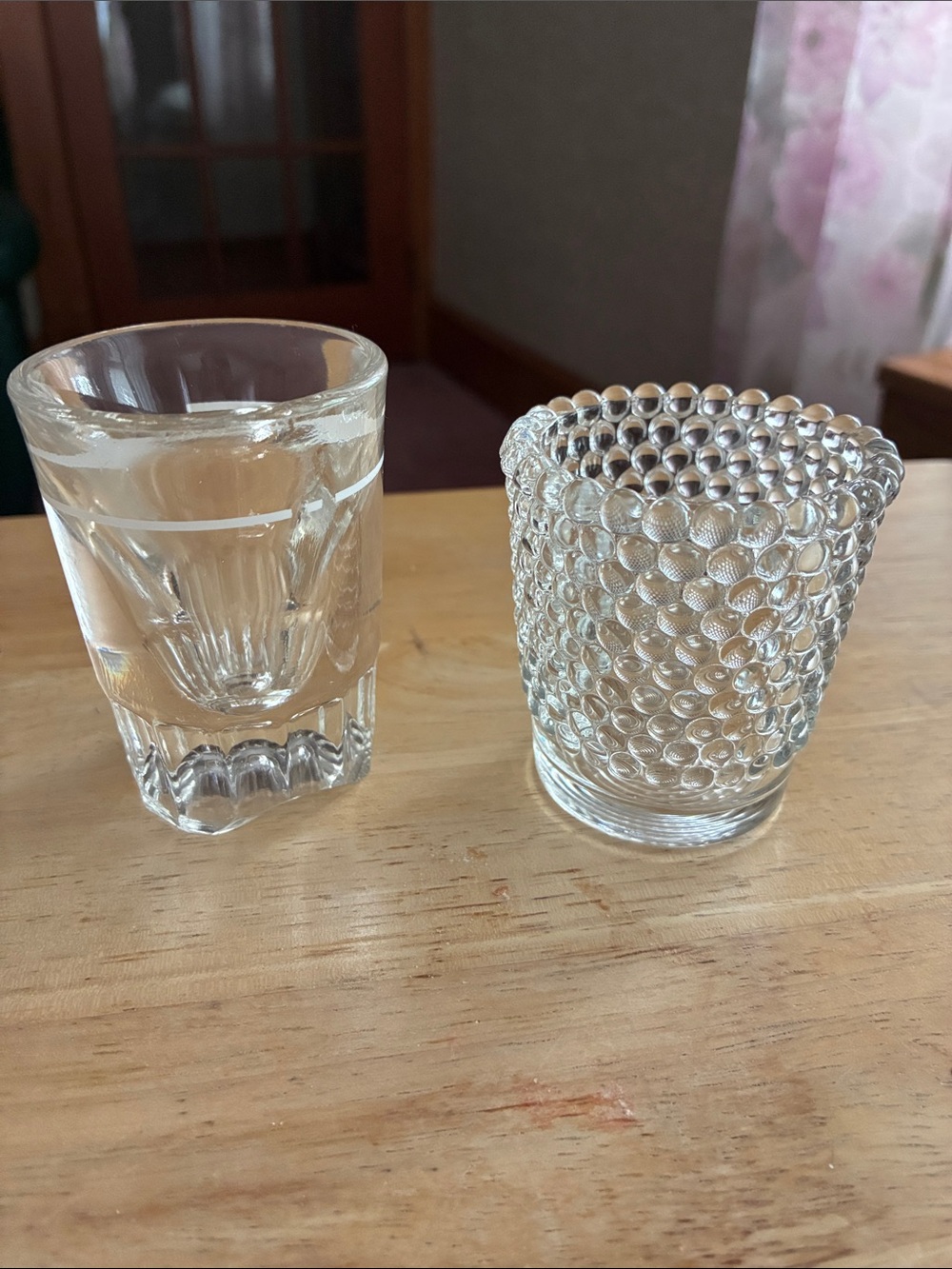 Clear Glass Shot Glasses and Textured Glass Tumbler - Clear